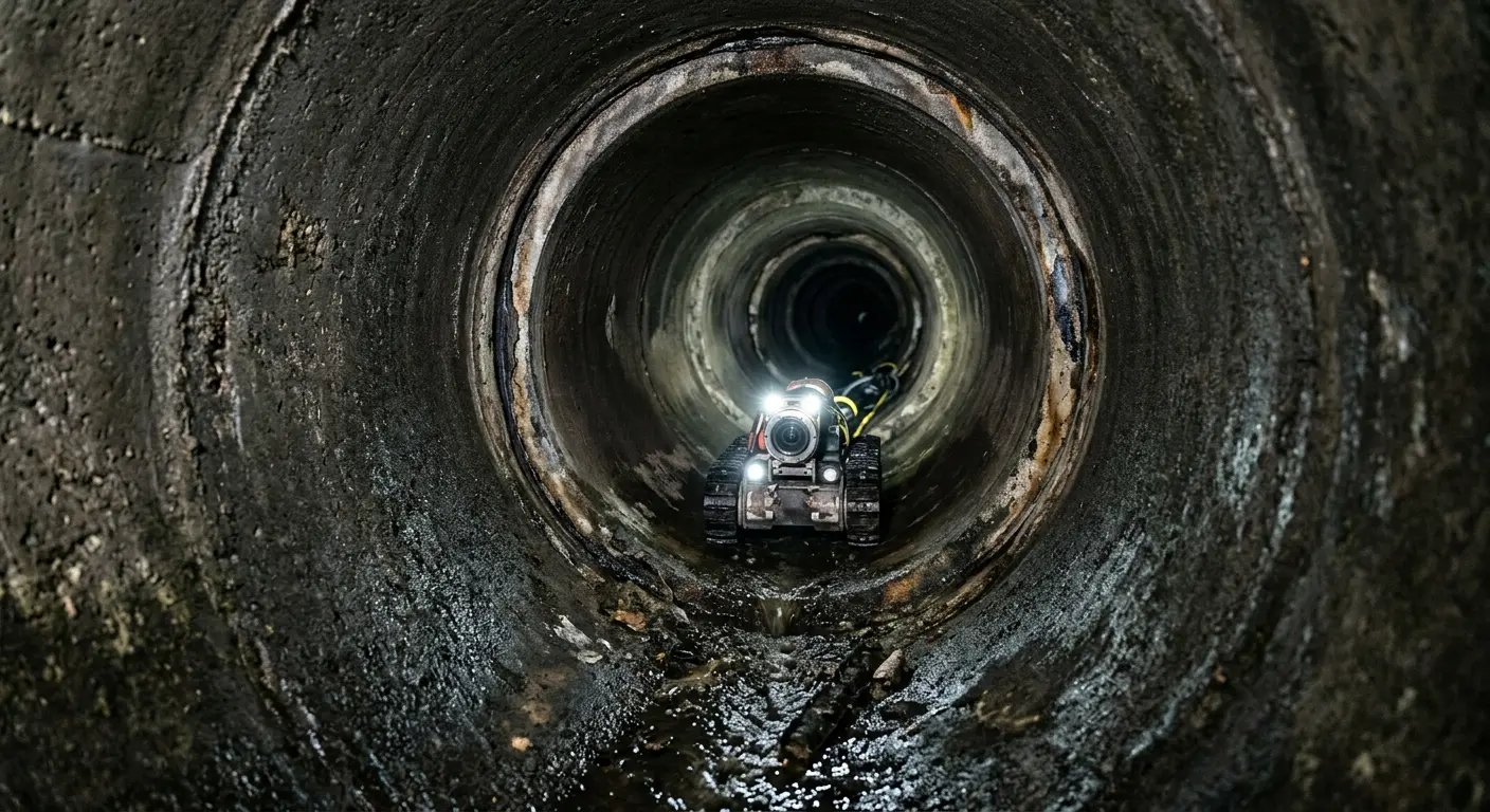 Robotic sewer camera inspecting pipe interior for Sewer Line Repair in Peninsula